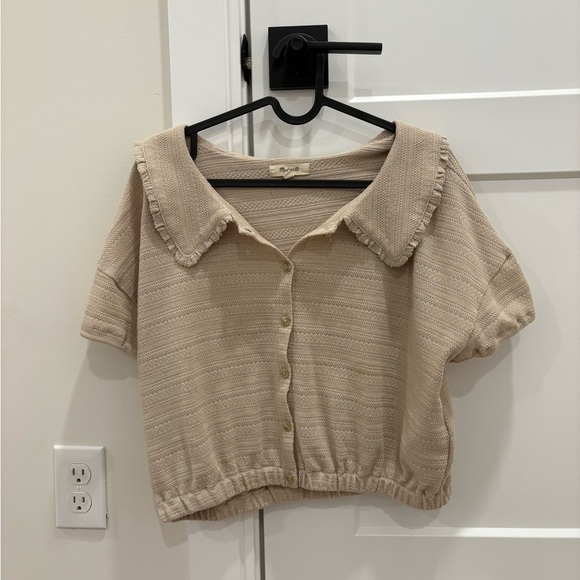 Madewell Ruffle Collared Top Size Medium - Picture 2 of 8
